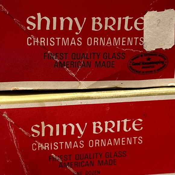 VTG Shiny Brite Glass Christmas Ornaments Pink Red 1 3/4" USA 2 Boxes 24 Balls - Picture 8 of 16